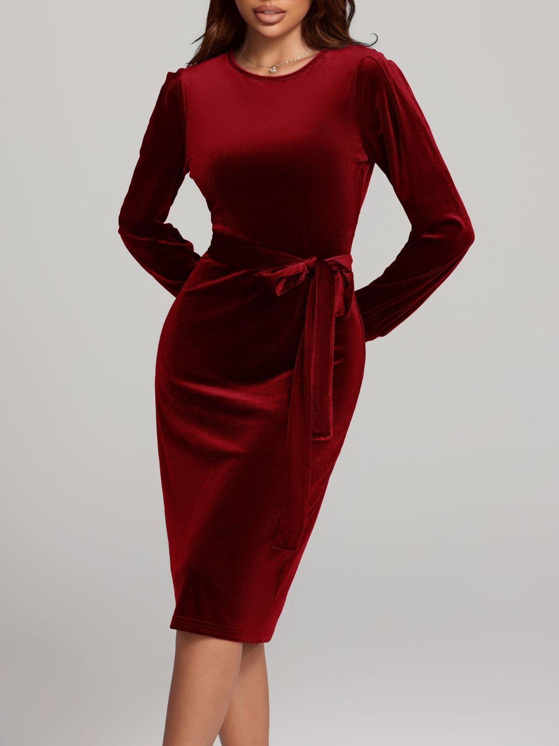 Long Sleeve Velvet Dress