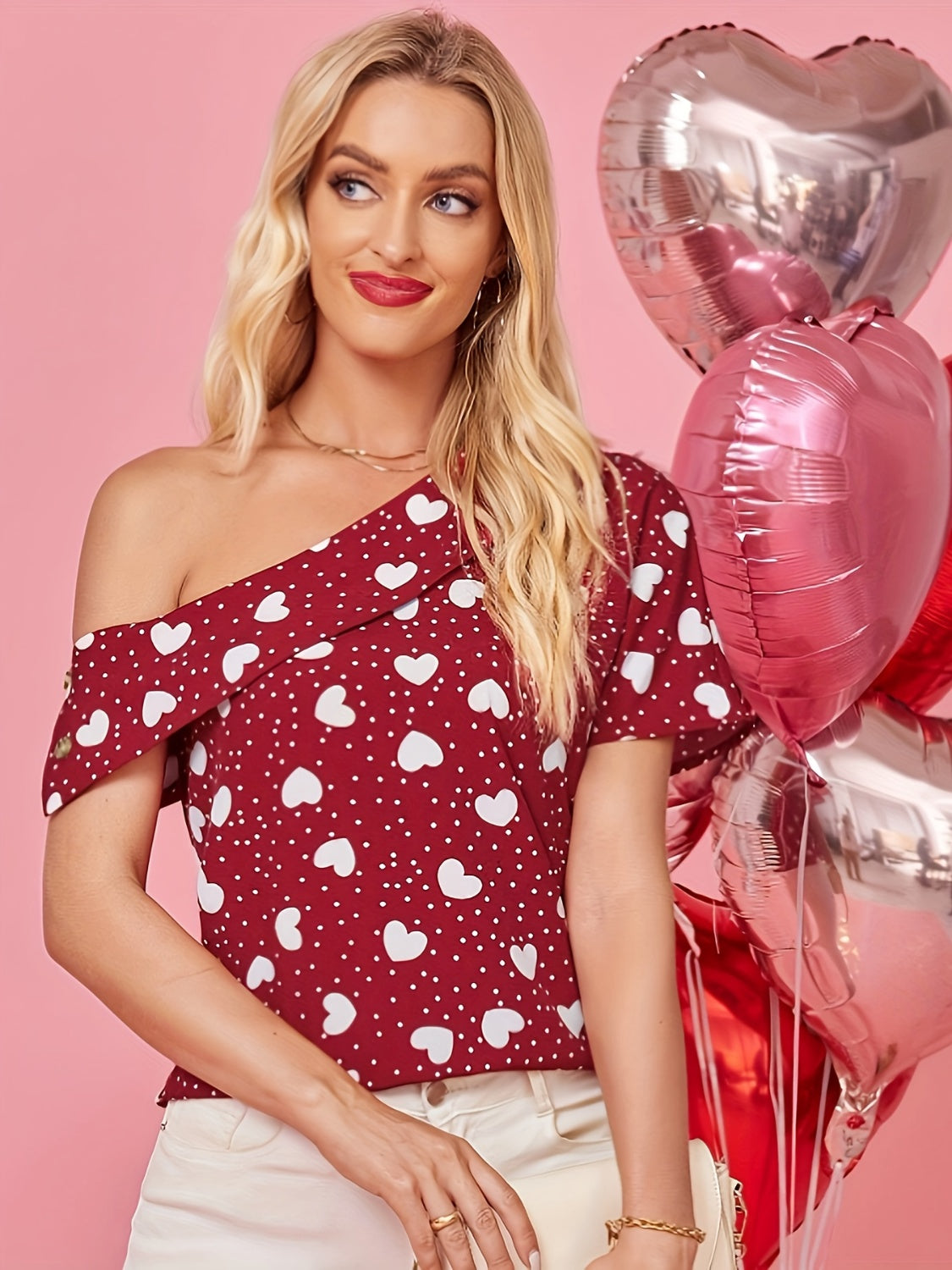 One Shoulder Short Sleeve T-Shirt