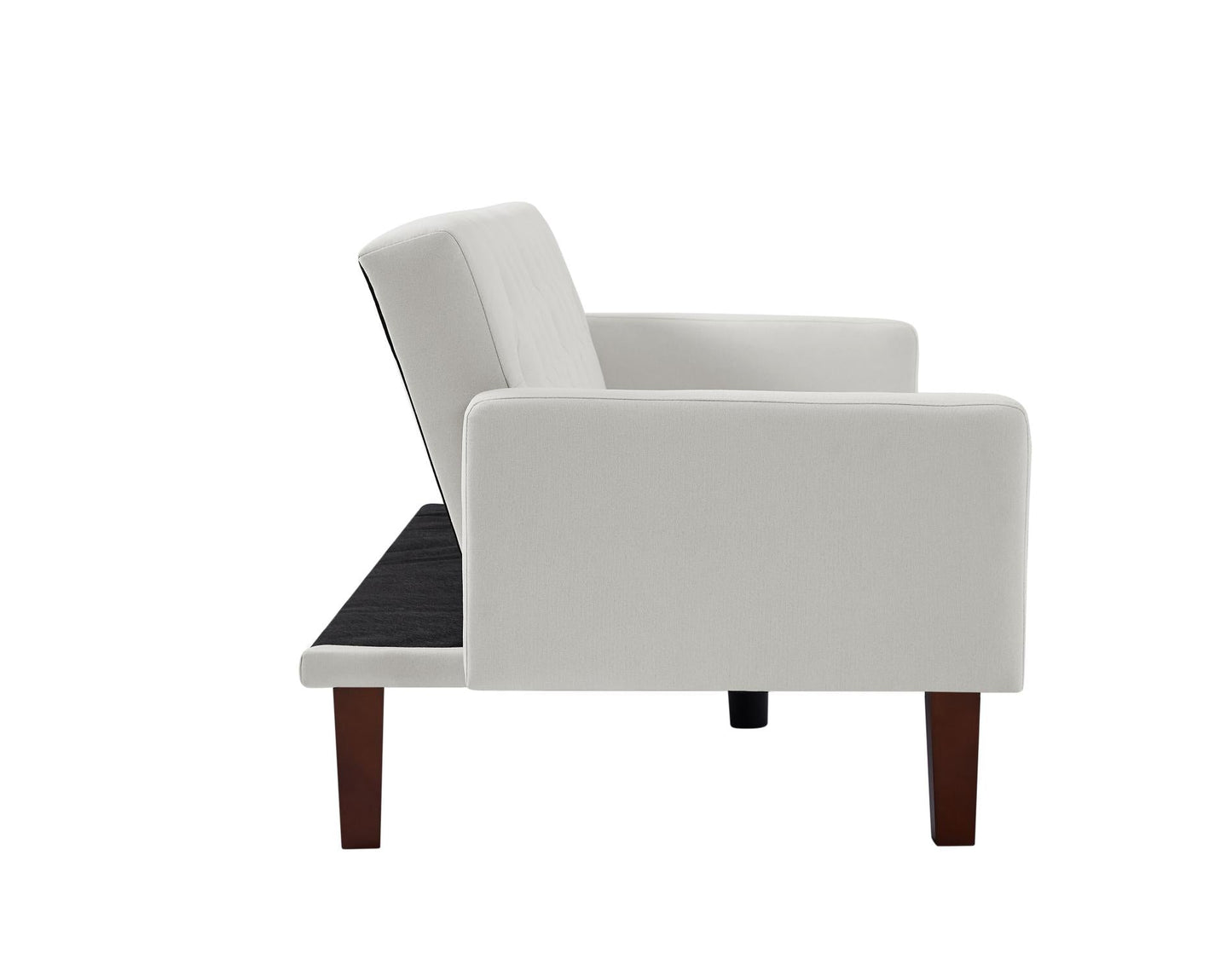 Beige, Linen, Convertible Double Folding Living Room Sofa Bed (Eucalyptus wood frame) - MONLANE