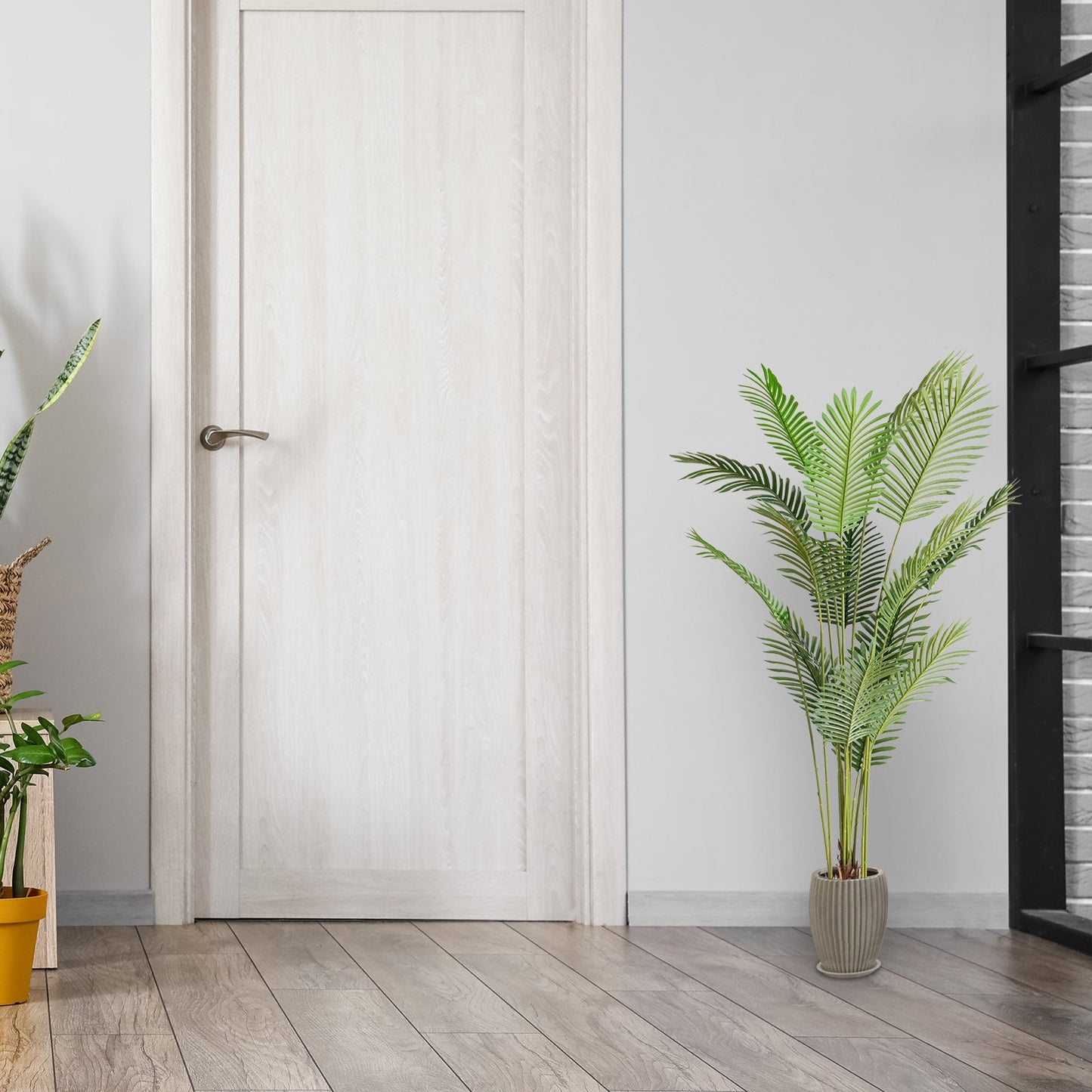 FCH 6FT Green Plastic 16 Leaf Palm Tree Simulation Tree - MONLANE