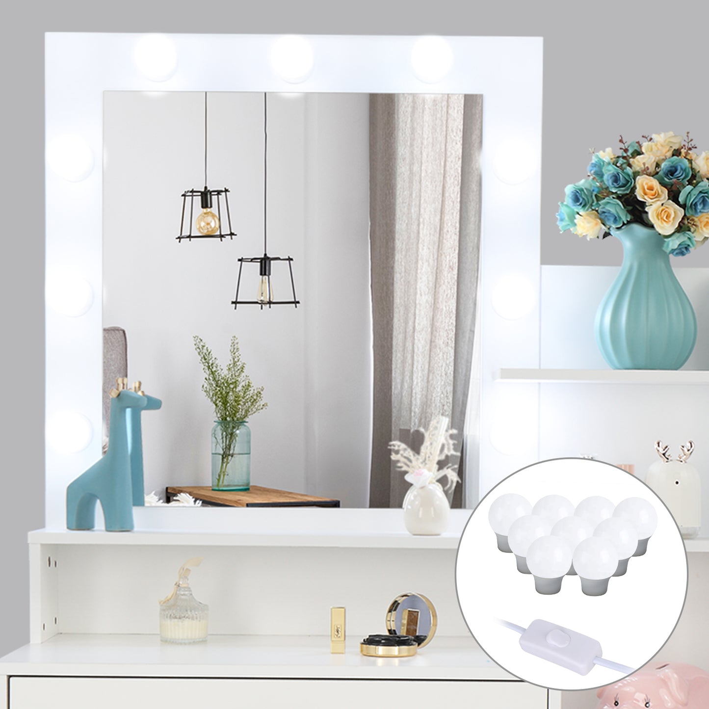 Vanity Set with LED Bulbs