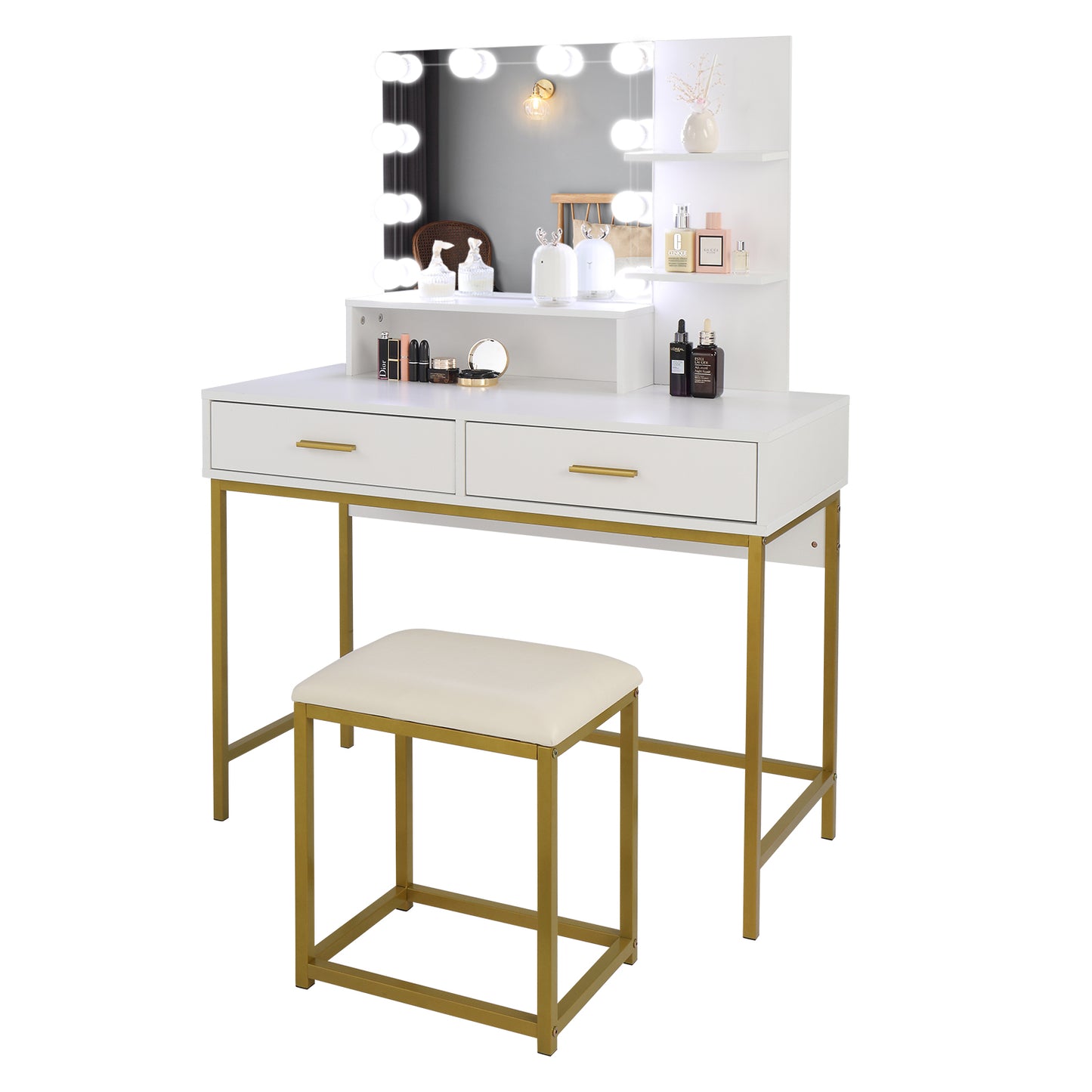 Large Vanity Set with 10 LED Bulbs