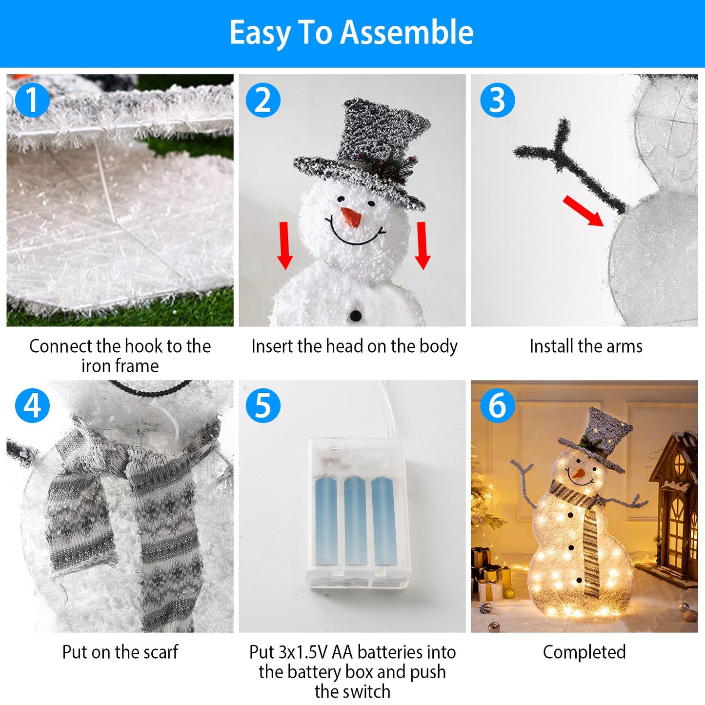 LED lighted up snowman