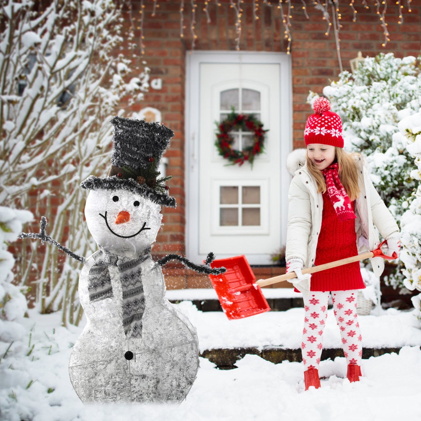 LED lighted up snowman