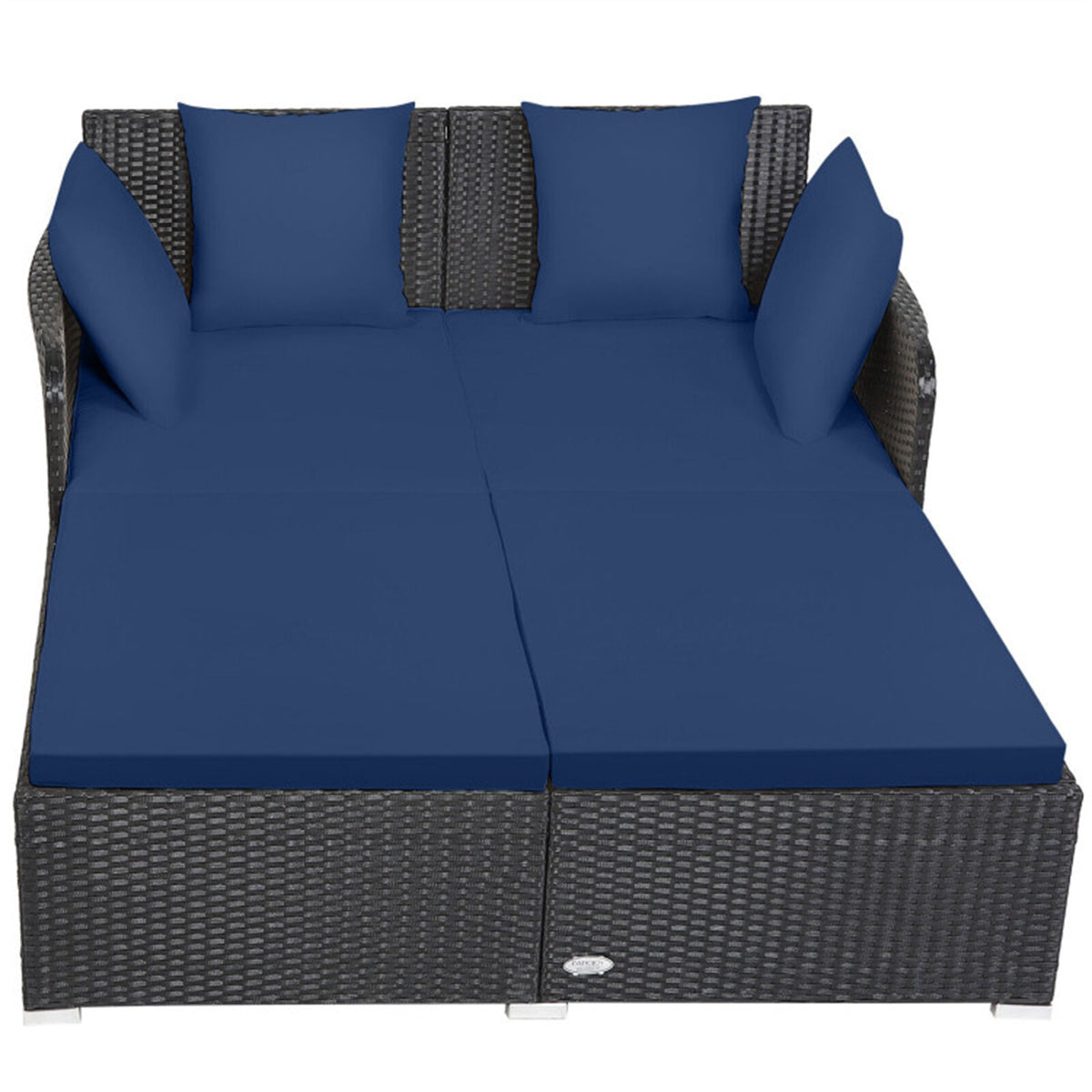 Navy Outdoor Rattan Daybed