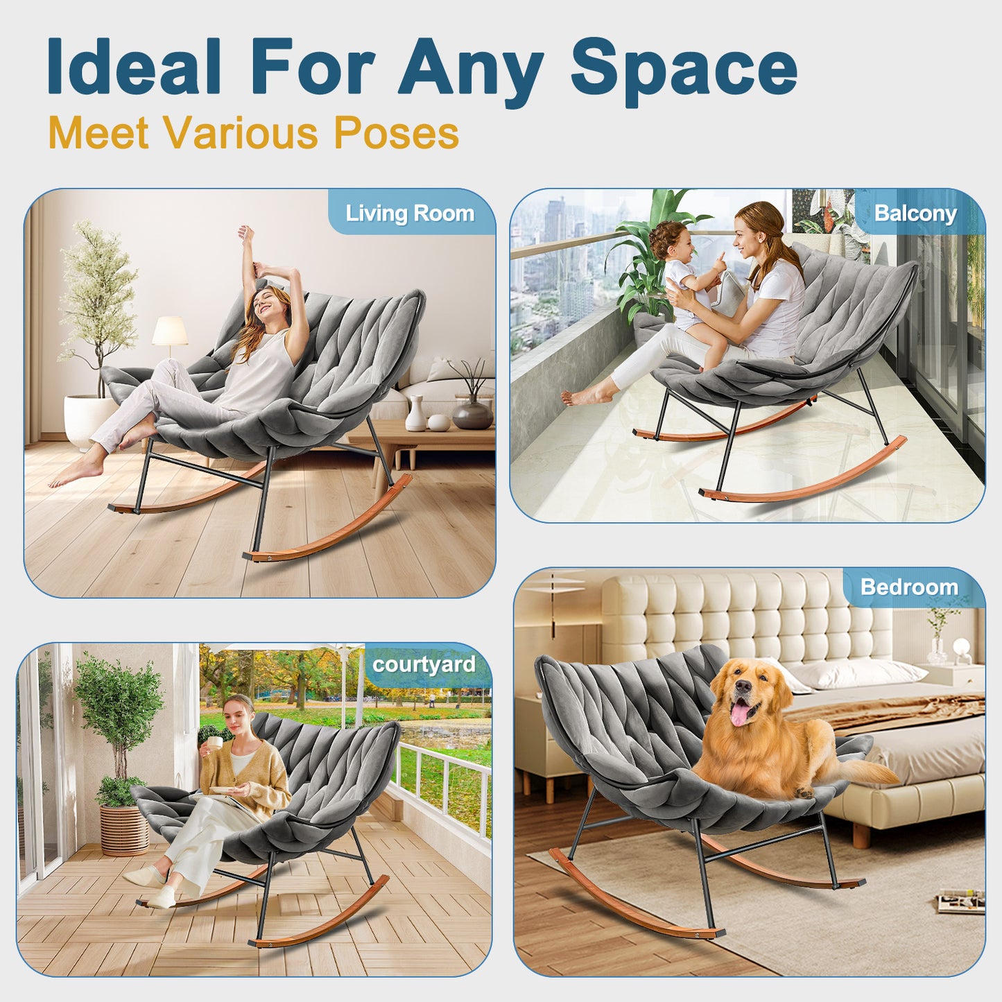 Outdoor Patio Egg Rocking Chair