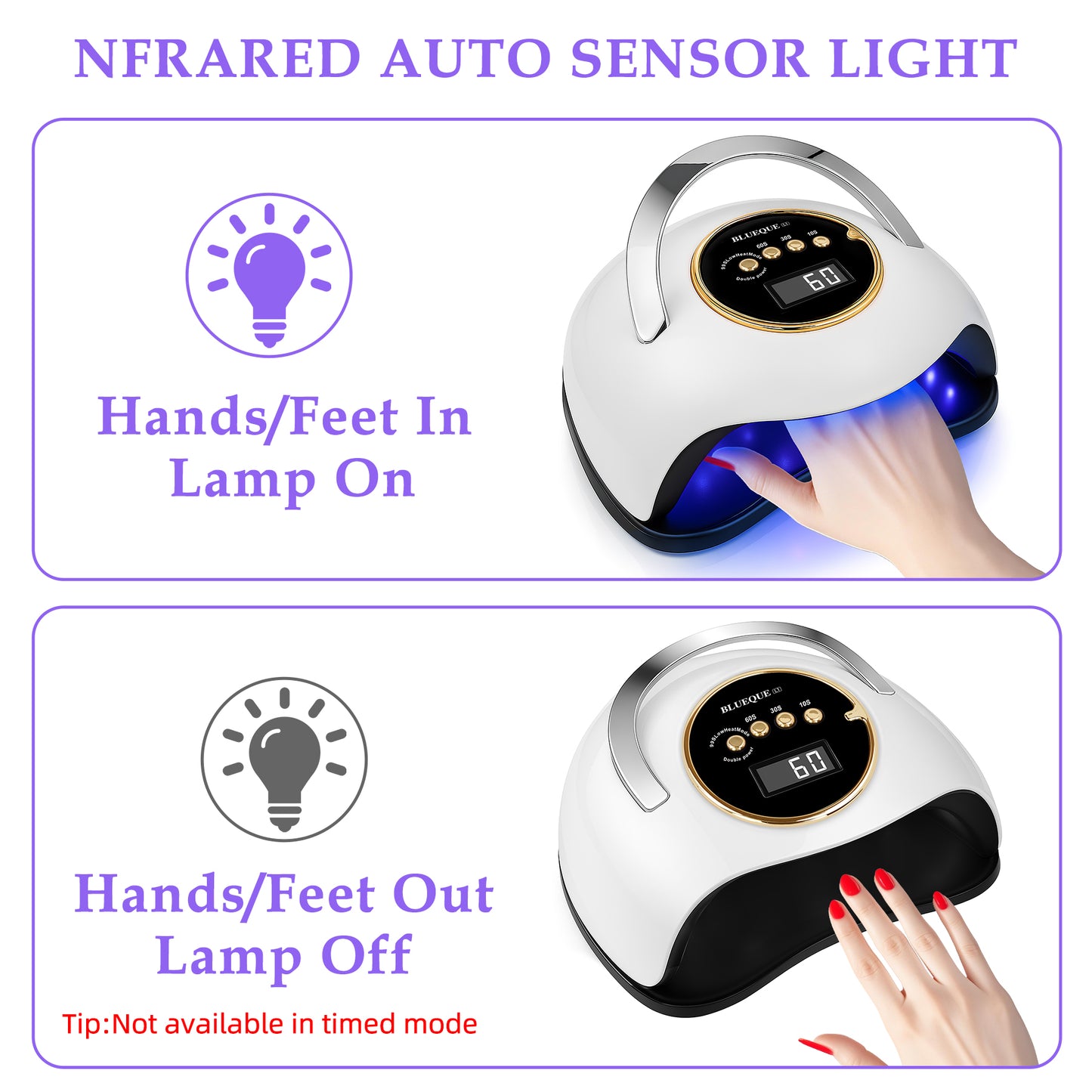 180W UV LED Nail Lamp - White