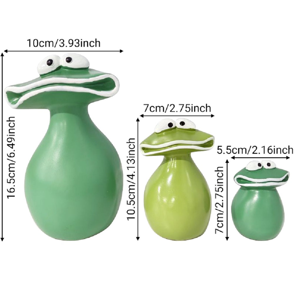 3 PCS Big Mouth Frog Garden Decoration