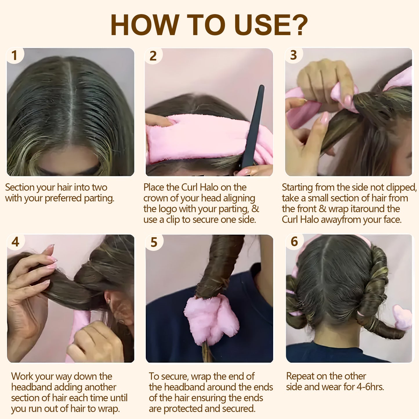 Satin heatless hair curler