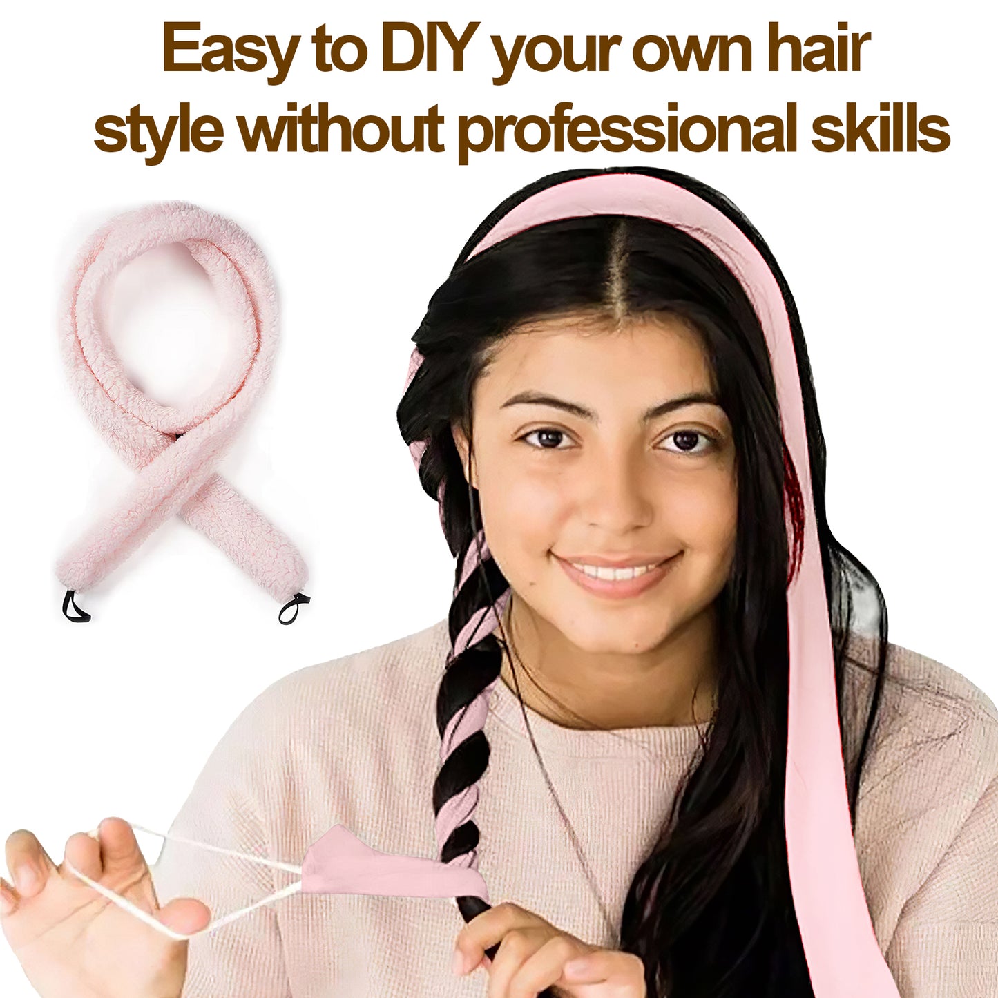 Satin heatless hair curler
