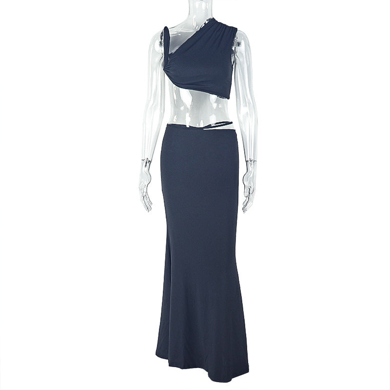 Two piece hip hugging long skirt