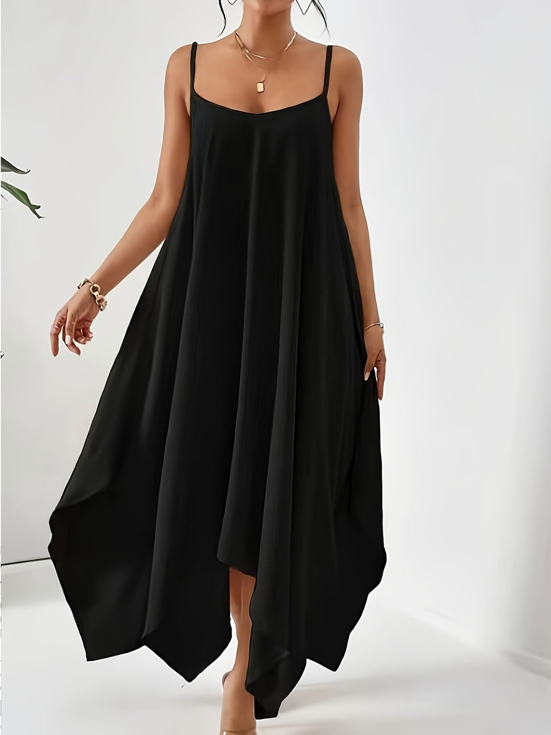 Scoop Neck Midi Cami Dress - MONLANE
