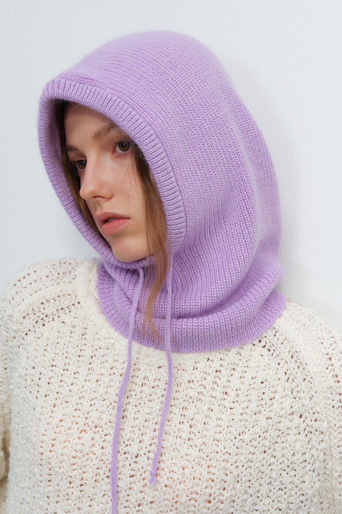 Drawstring Thermal Knit Hat