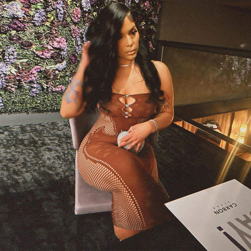 Strapless Slim Fit Sexy Backless Knitted Dress