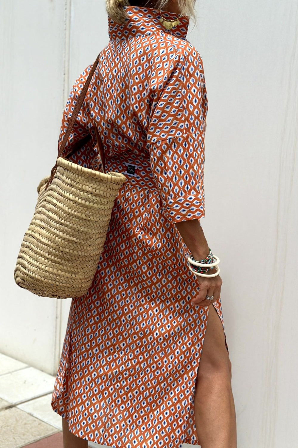 Printed Midi Shirt Dress