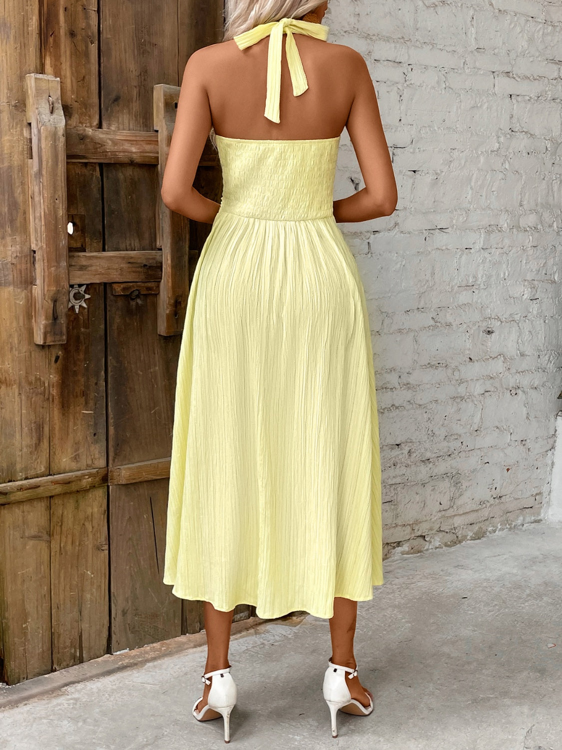 Halter Neck Midi Dress - MONLANE
