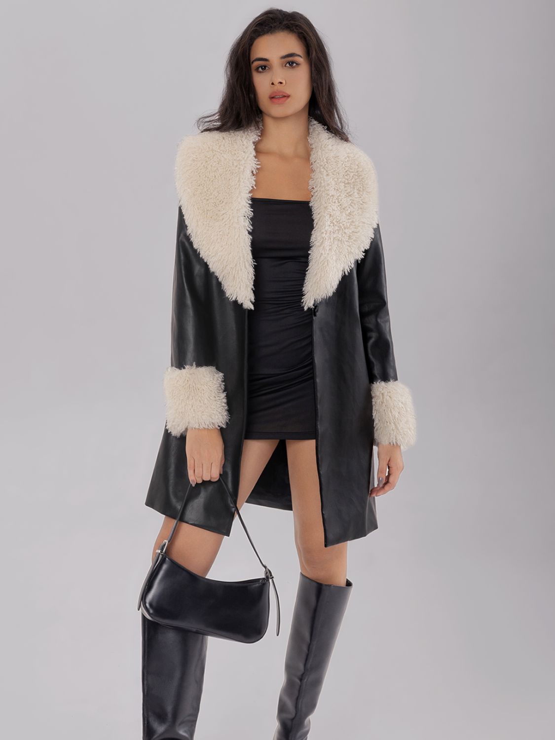Fuzzy Long Sleeve Coat