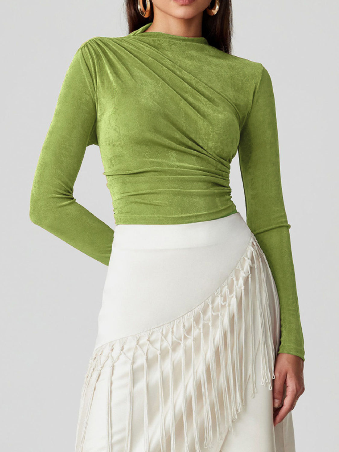Mock Neck Long Sleeve T-Shirt