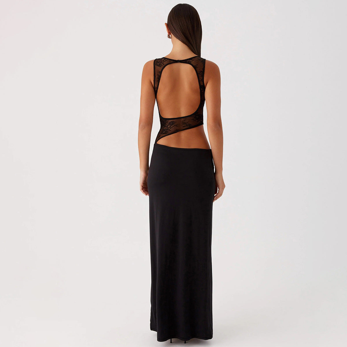 Backless Splicing Slim Fit Dress