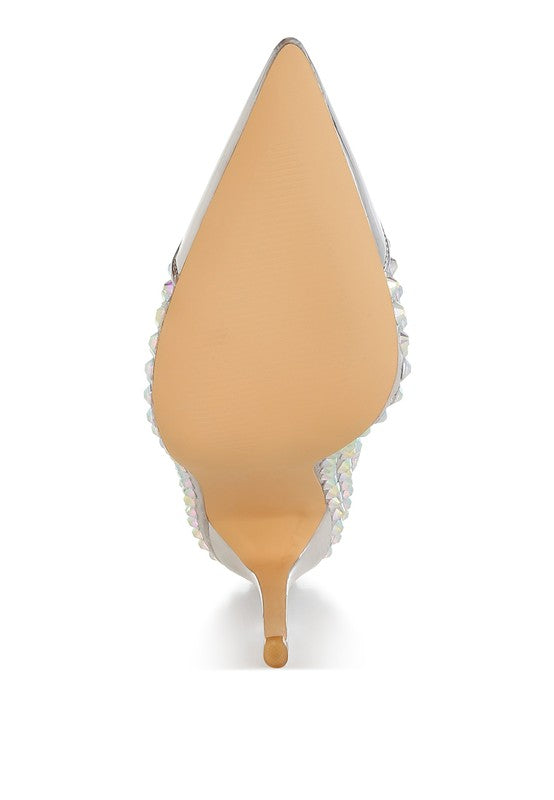 Diamante Embellished Stiletto Pumps