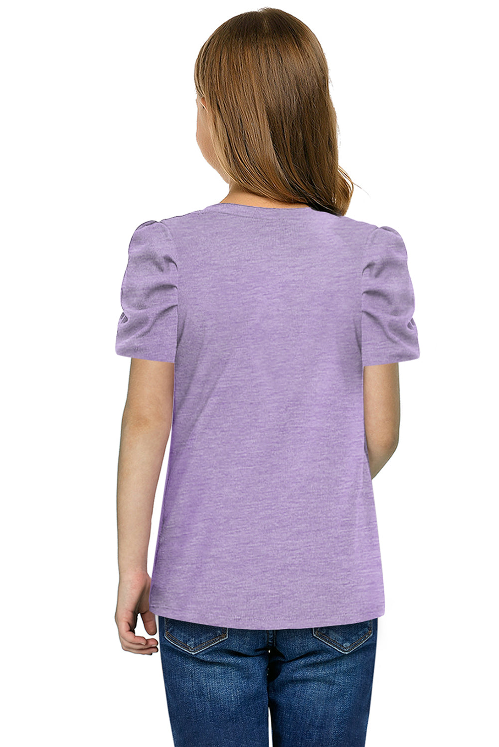 Round Neck Puff Sleeve T-Shirt - MONLANE