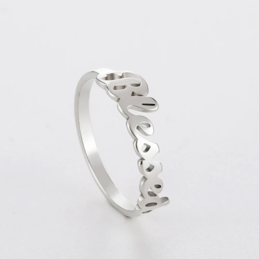 Stainless Steel Gold Color Couple Finger Ring