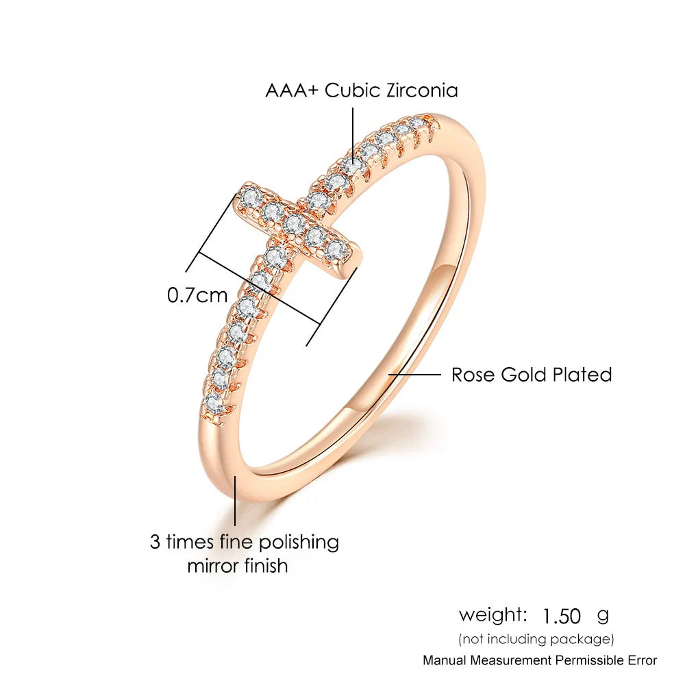 Micro-inlaid Zircon Dainty Rings
