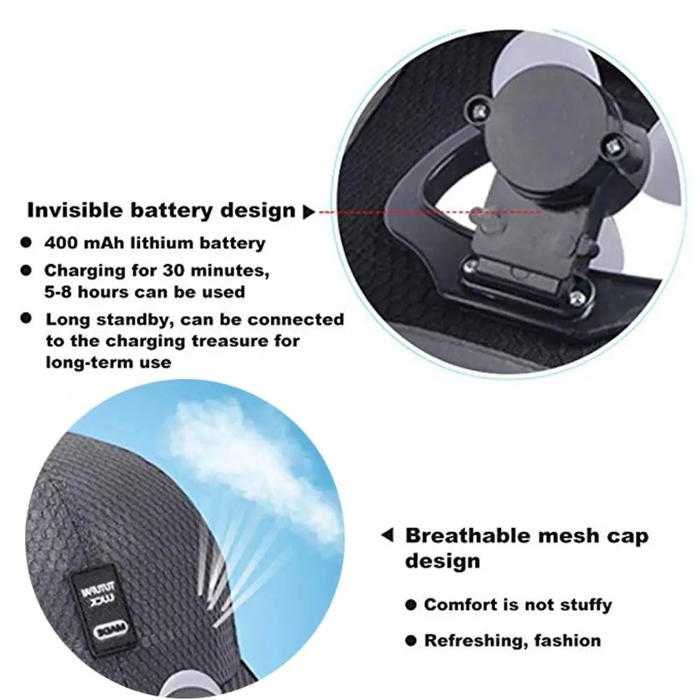 Solar Powered Fan cap