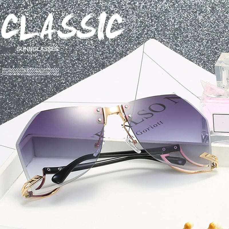 Irregular Rimless Sunglasses