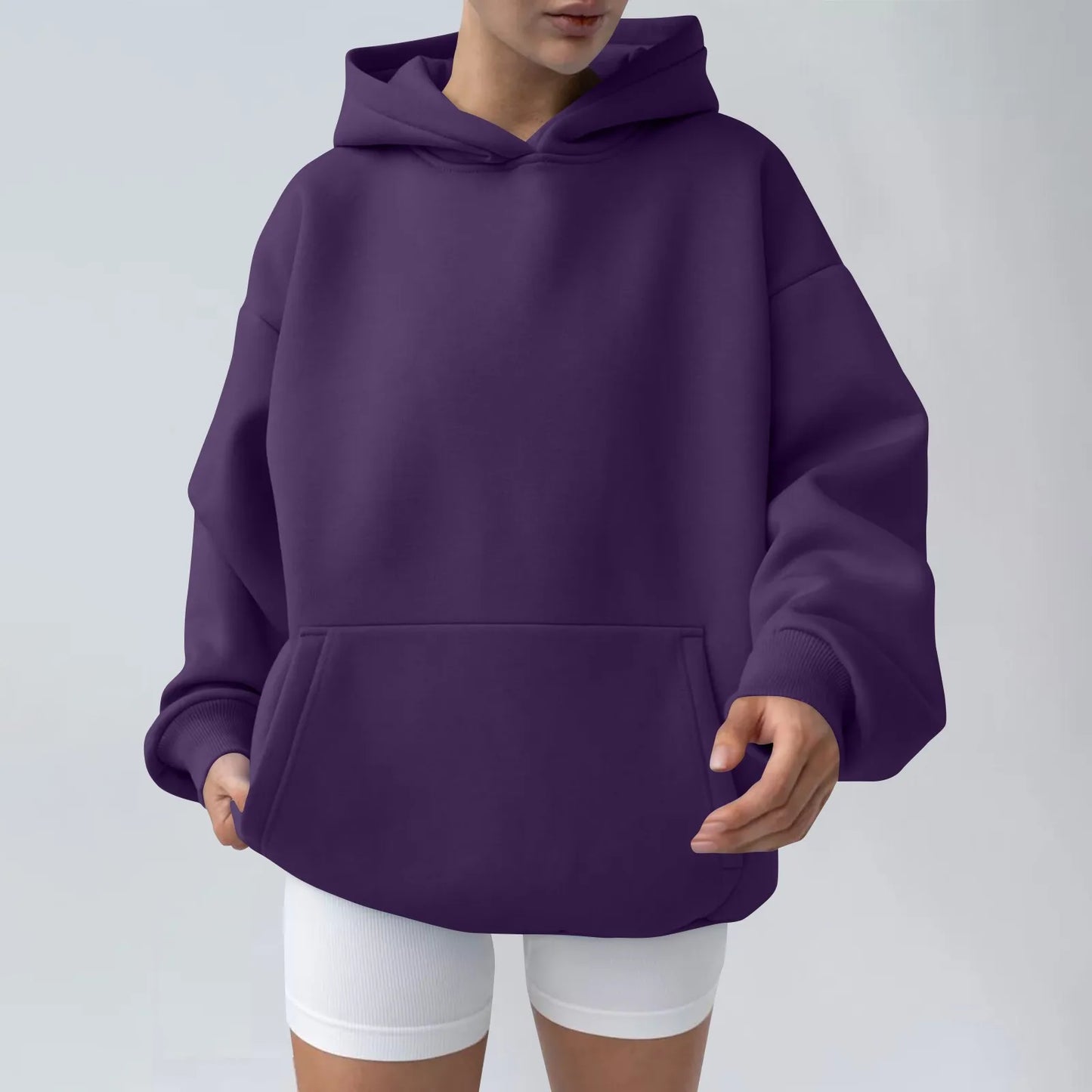 Trendy Solid Color Sports Hoodies
