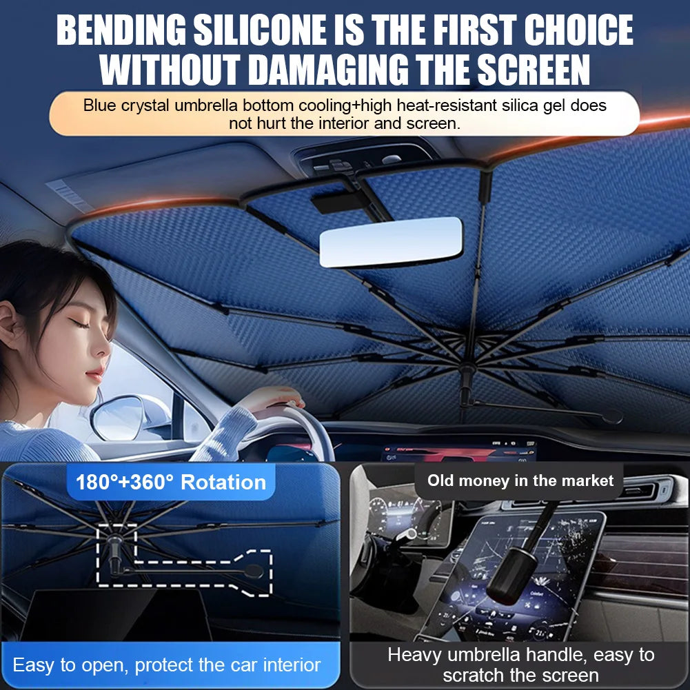 360°Rotation Bendable Handle Car shade