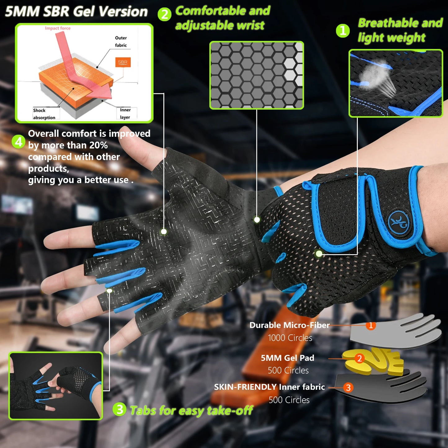 Breathable Anti-slip Workout Gloves