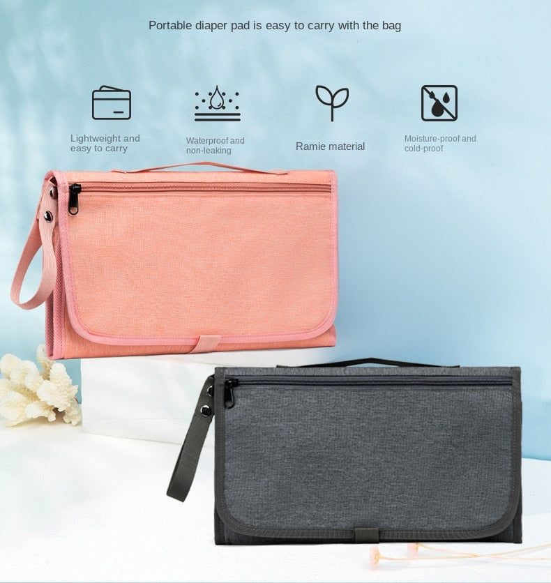 Portable Diaper Changing Pad Portable Baby Changing Pad with Pockets Waterproof Travel Diaper Changing Station Kit Baby Gifts - MONLANE