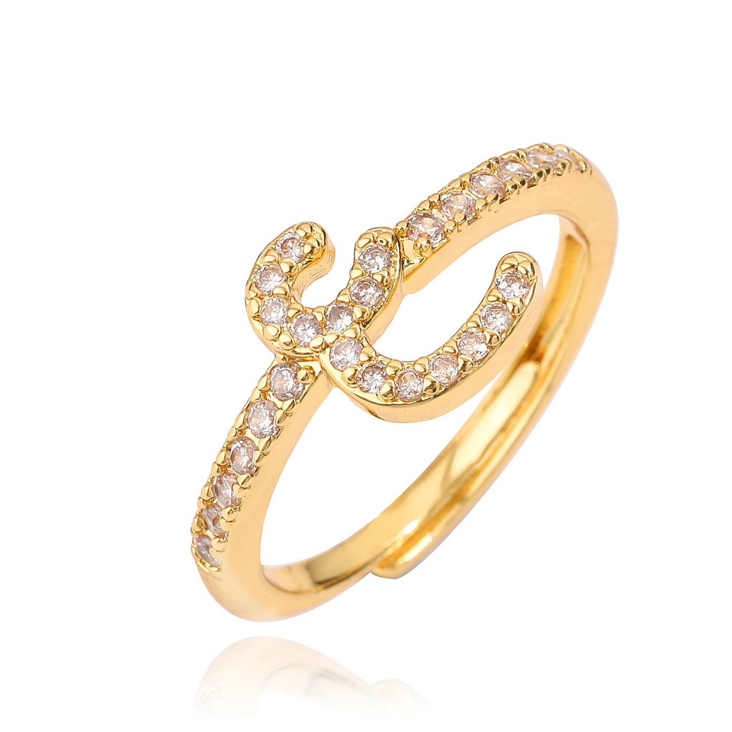 Zircon Arabic Letter Ring