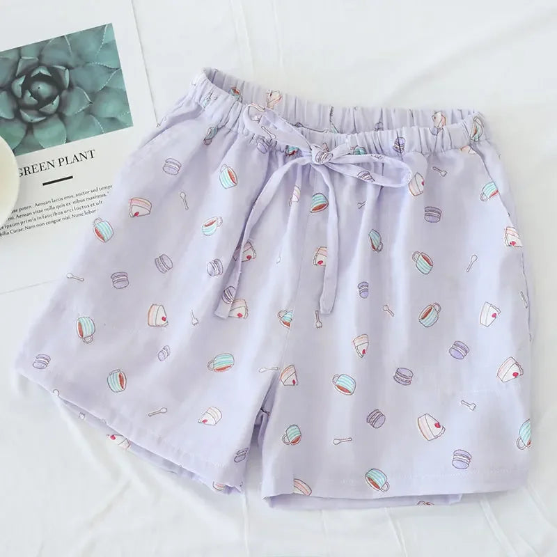 Women Cotton Shorts Double Gauze Home Pajama shorts - MONLANE