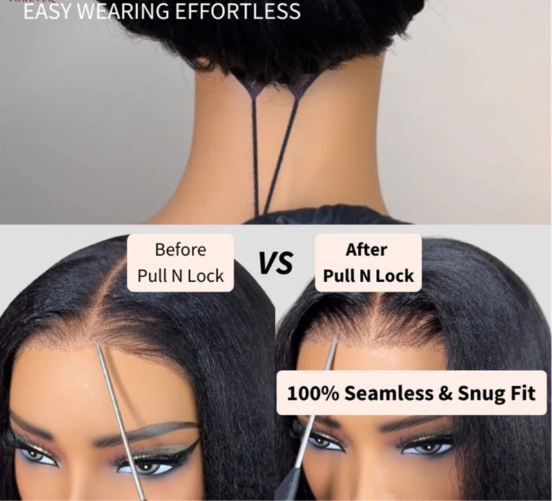 Drawstring Yaki Straight Glueless Wig