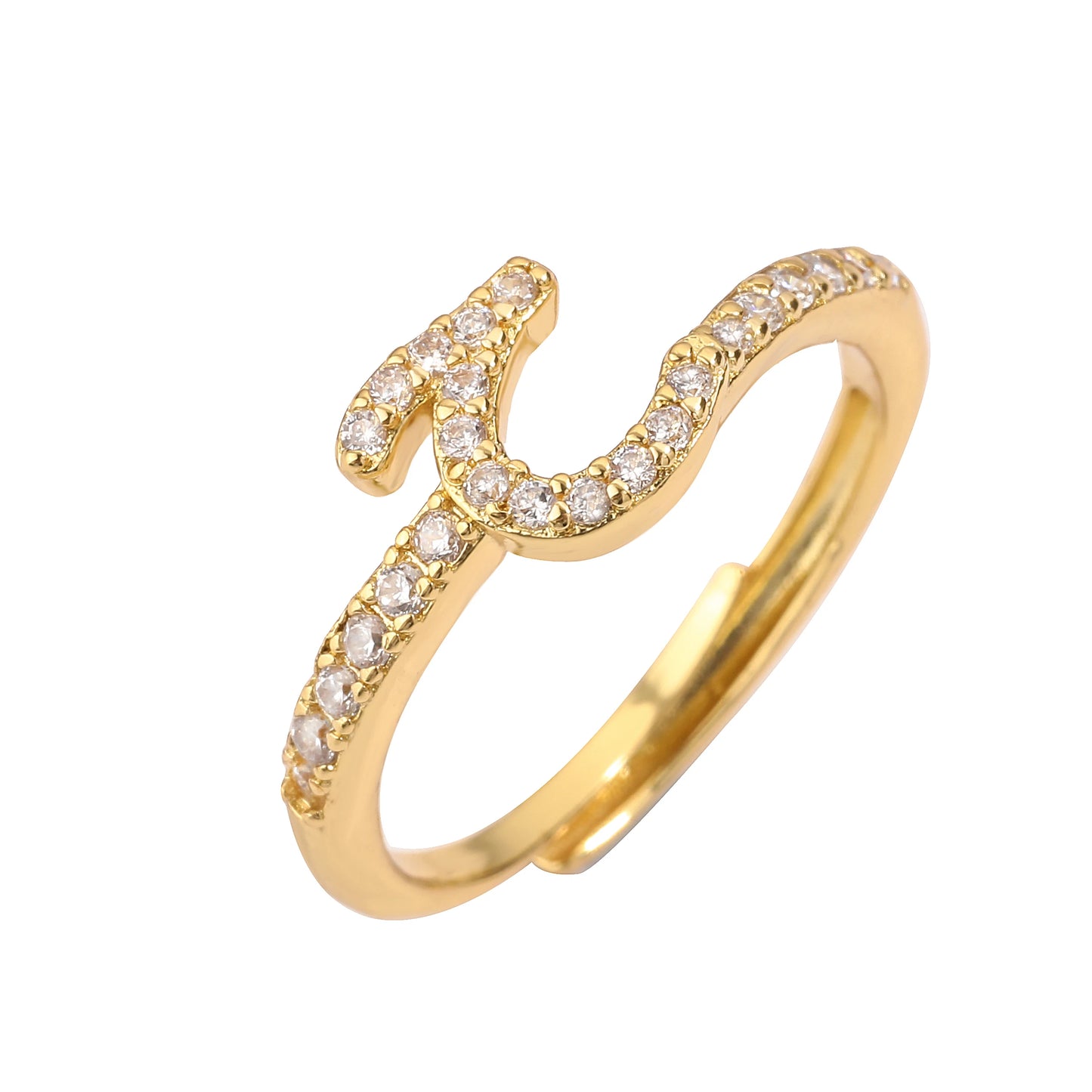 Zircon Arabic Letter Ring