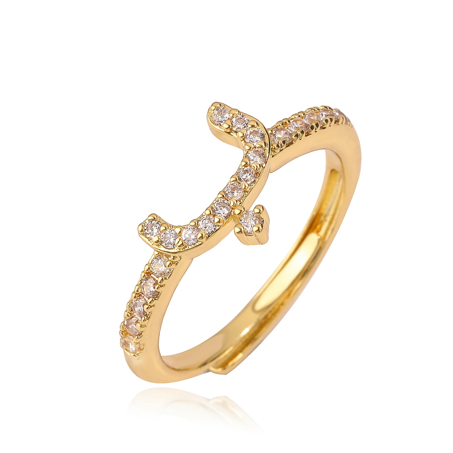 Zircon Arabic Letter Ring