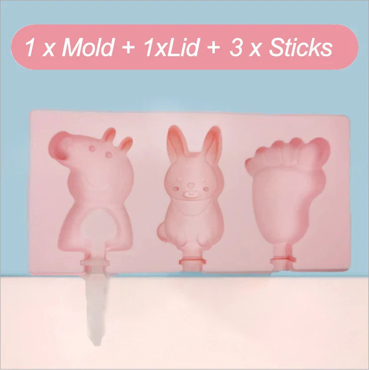 Silicone Ice Cream Mold with Lid and Sticks