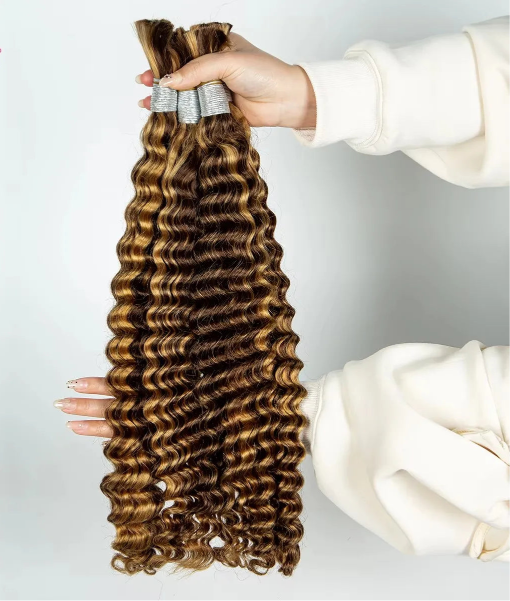 Deep Wave Bulk Human Hair for Braiding
