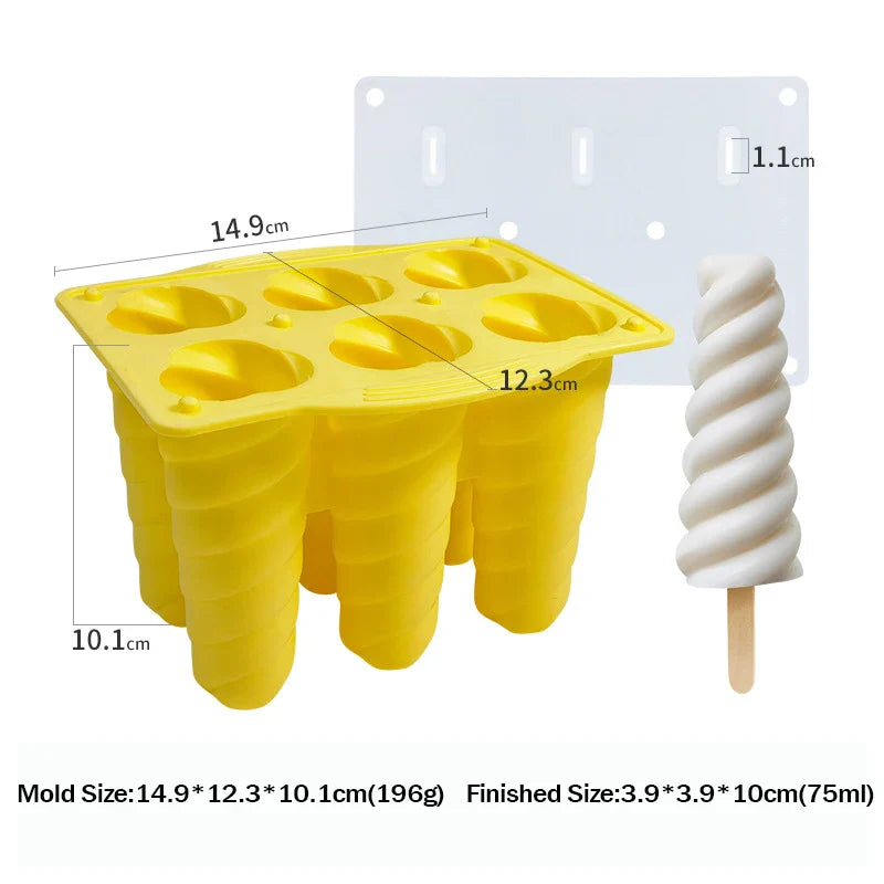 6 Hole Silicone Popsicle Molds