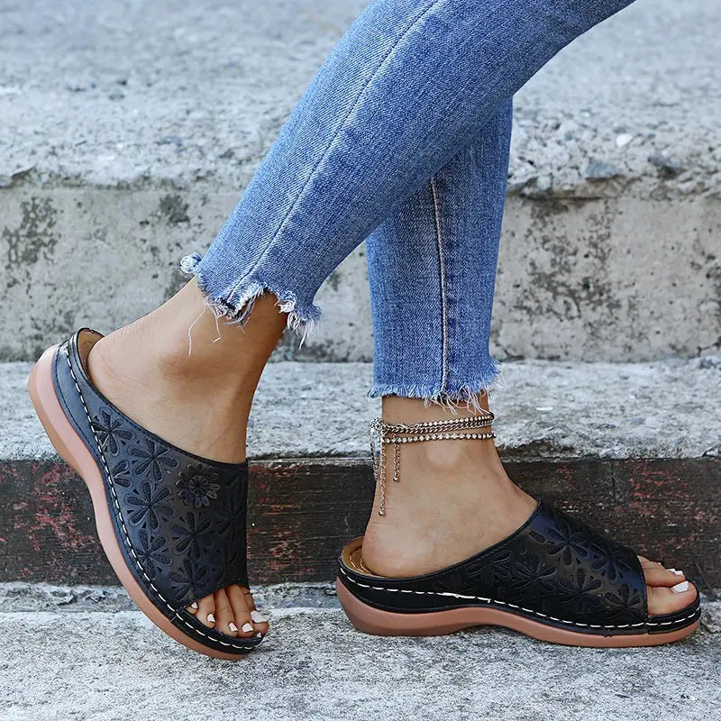 Women Wedge Sandals Premium Orthopedic Open Toe Sandals - MONLANE