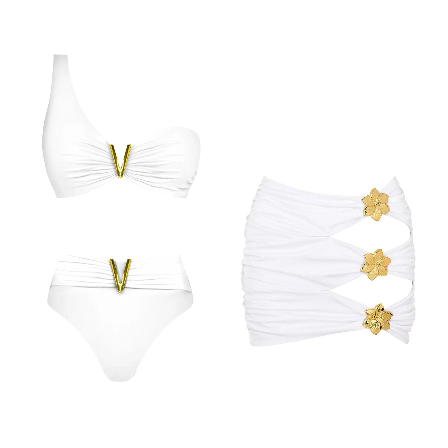V Neck Ruffle Swimsuit