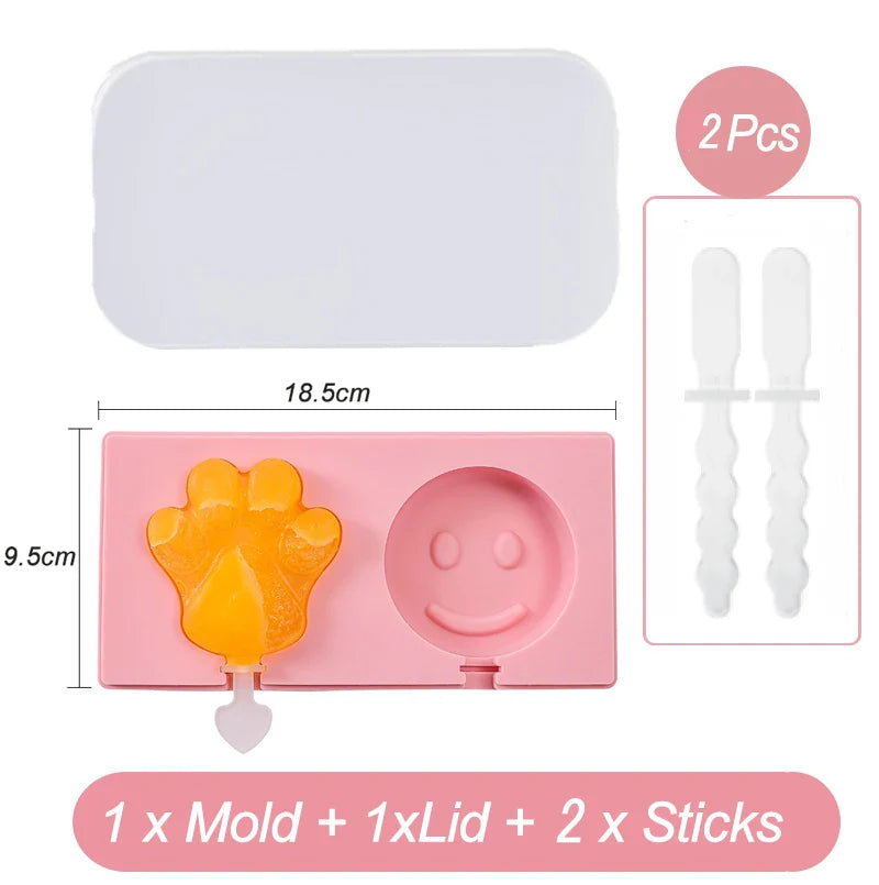Silicone Ice Cream Mold with Lid and Sticks