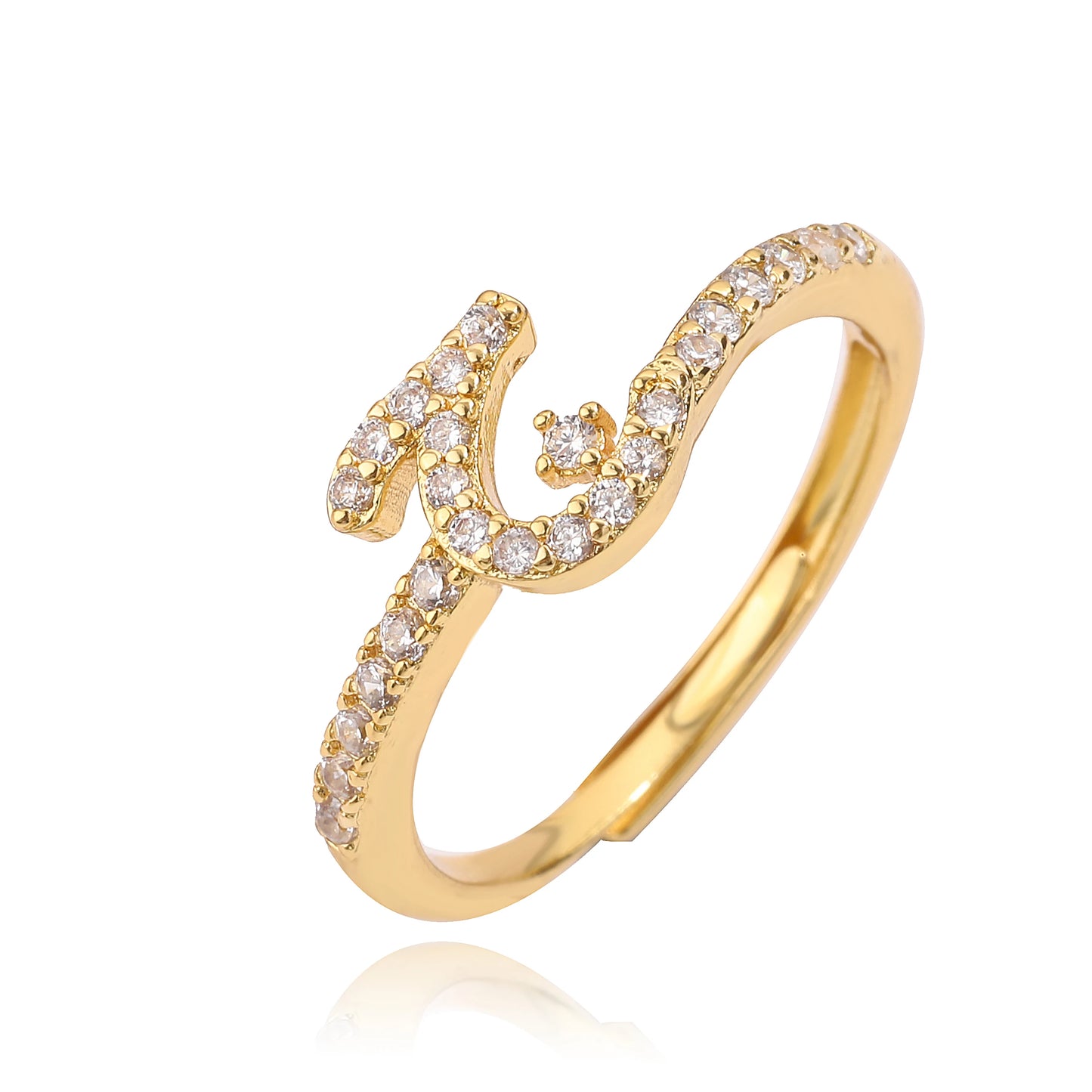 Zircon Arabic Letter Ring