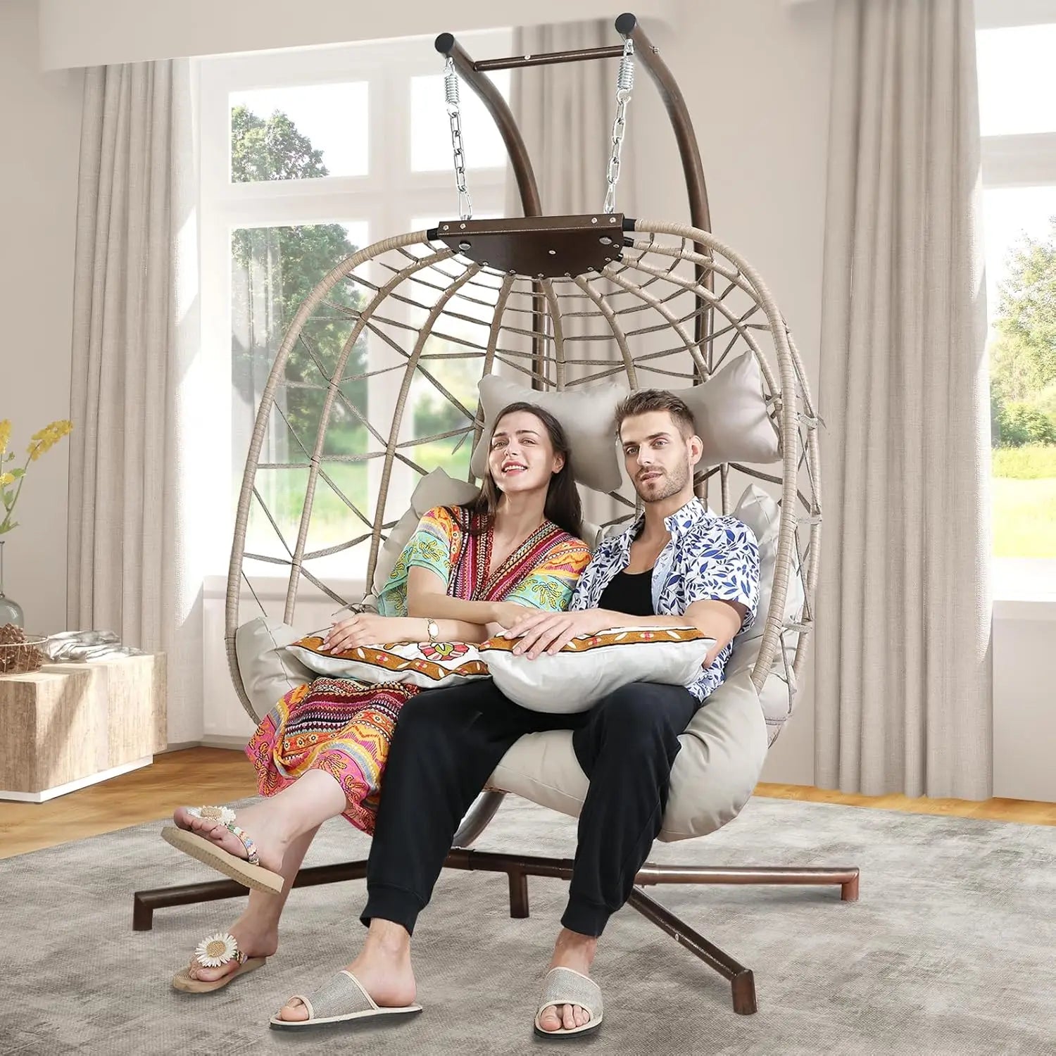 Double Hanging Egg Chair