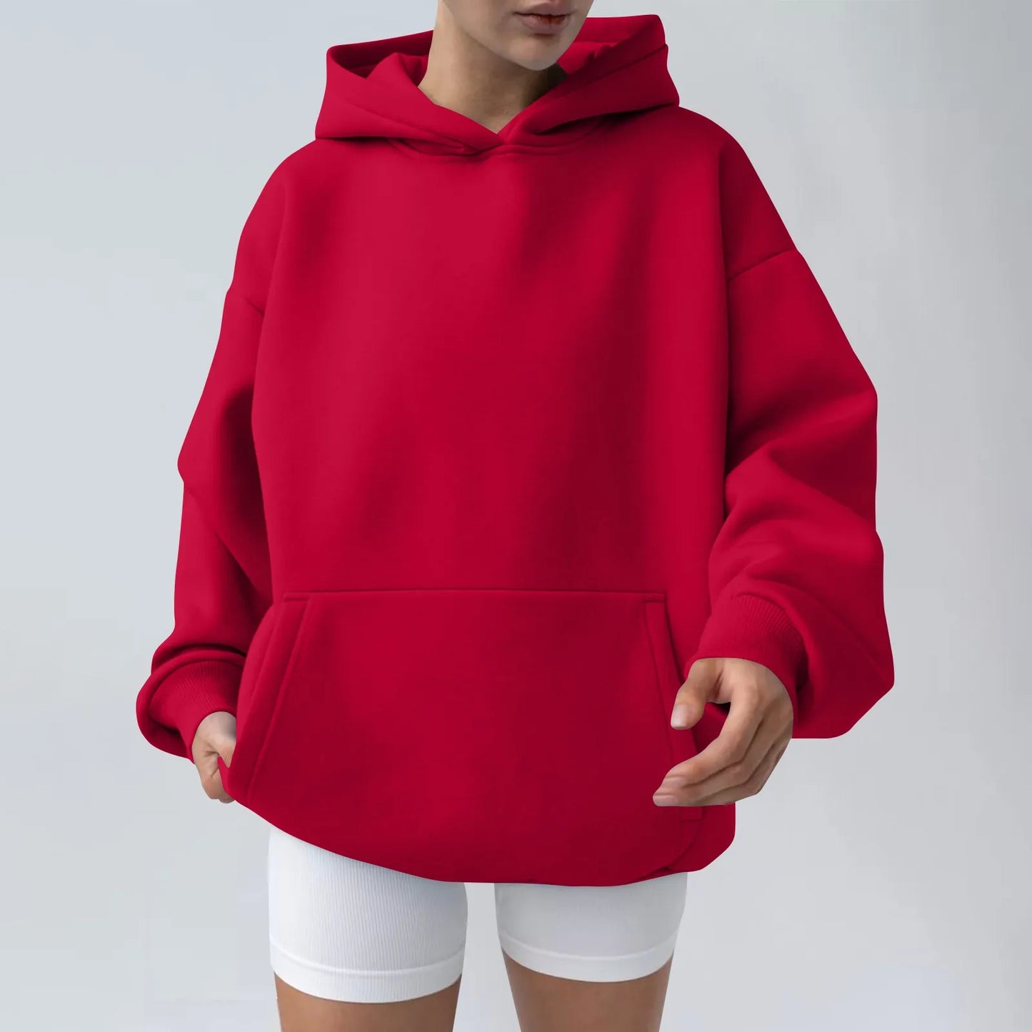 Trendy Solid Color Sports Hoodies