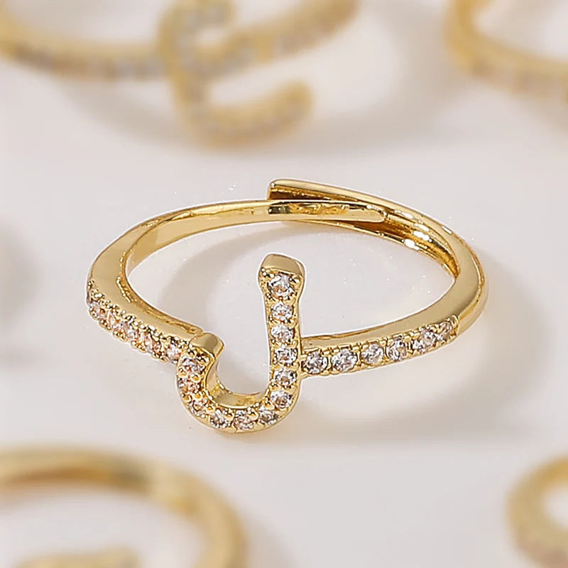 Zircon Arabic Letter Ring