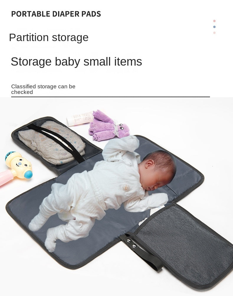 Portable Diaper Changing Pad Portable Baby Changing Pad with Pockets Waterproof Travel Diaper Changing Station Kit Baby Gifts - MONLANE