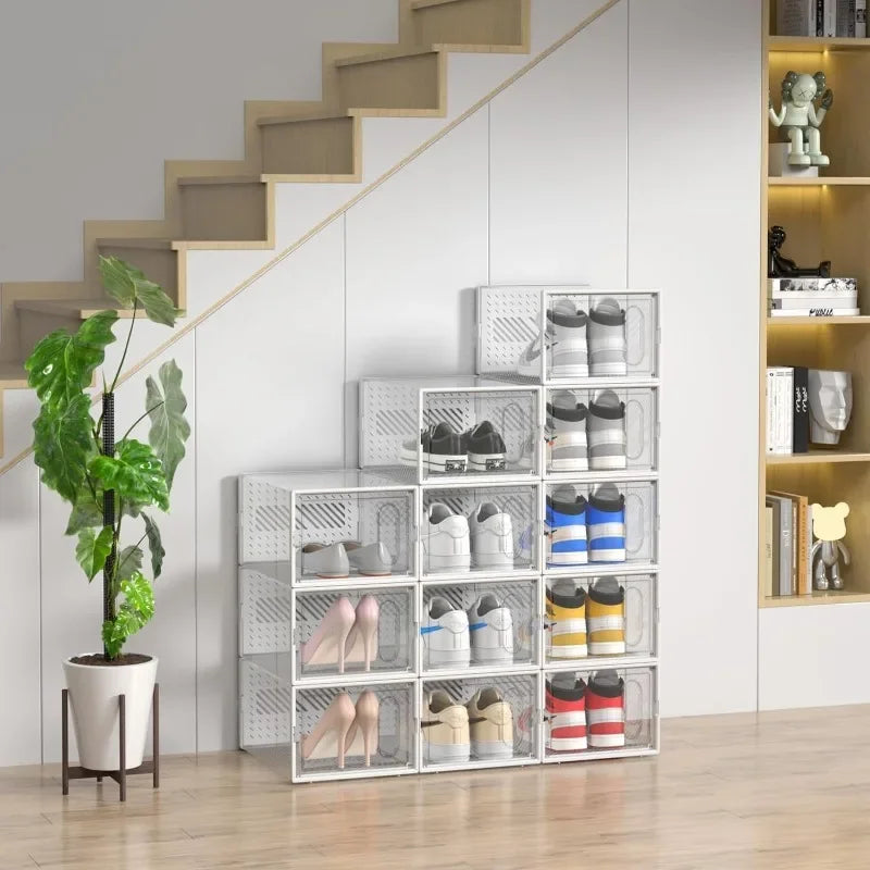 Shoe Storage Box with Magnetic Door